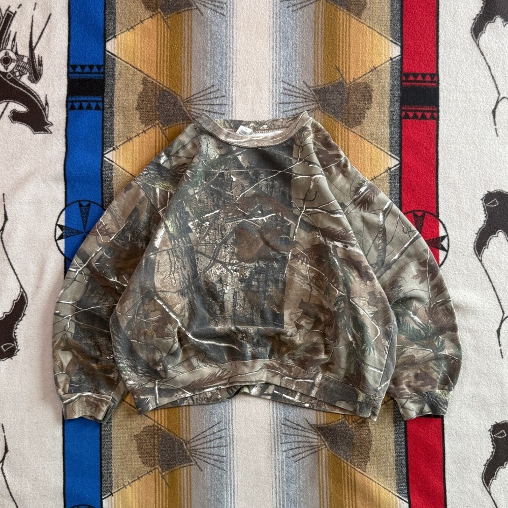Liberty Realtree Camo Sweatshirt Mens XL Boxy Fit Crewneck Hunting Pullover